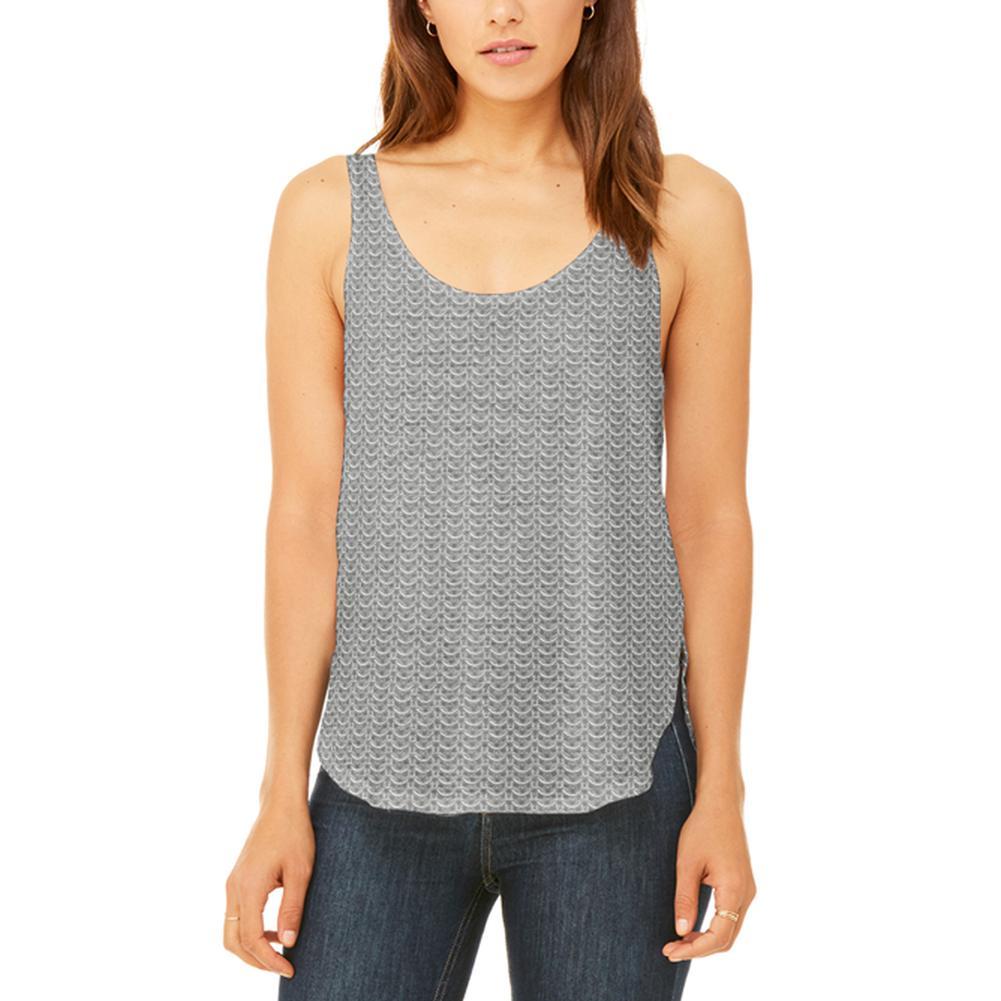 Halloween Chainmail Costume Juniors Flowy Side Slit Tank Top