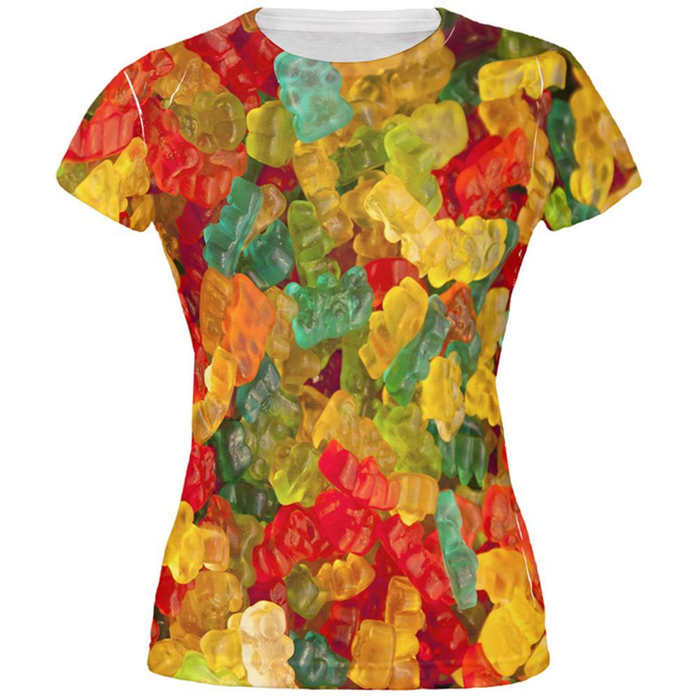 Halloween Candy Gummy Bears All Over Juniors T Shirt