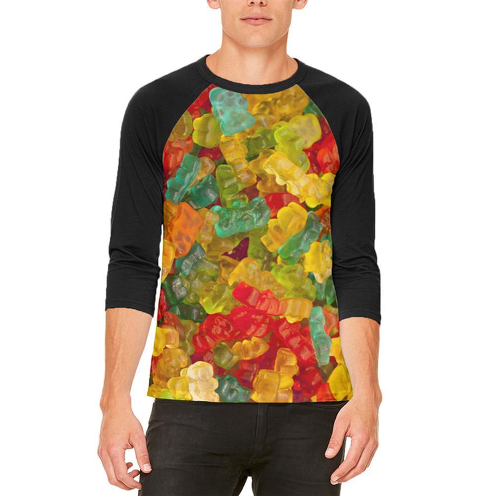 Halloween Candy Gummy Bears Mens Raglan T Shirt