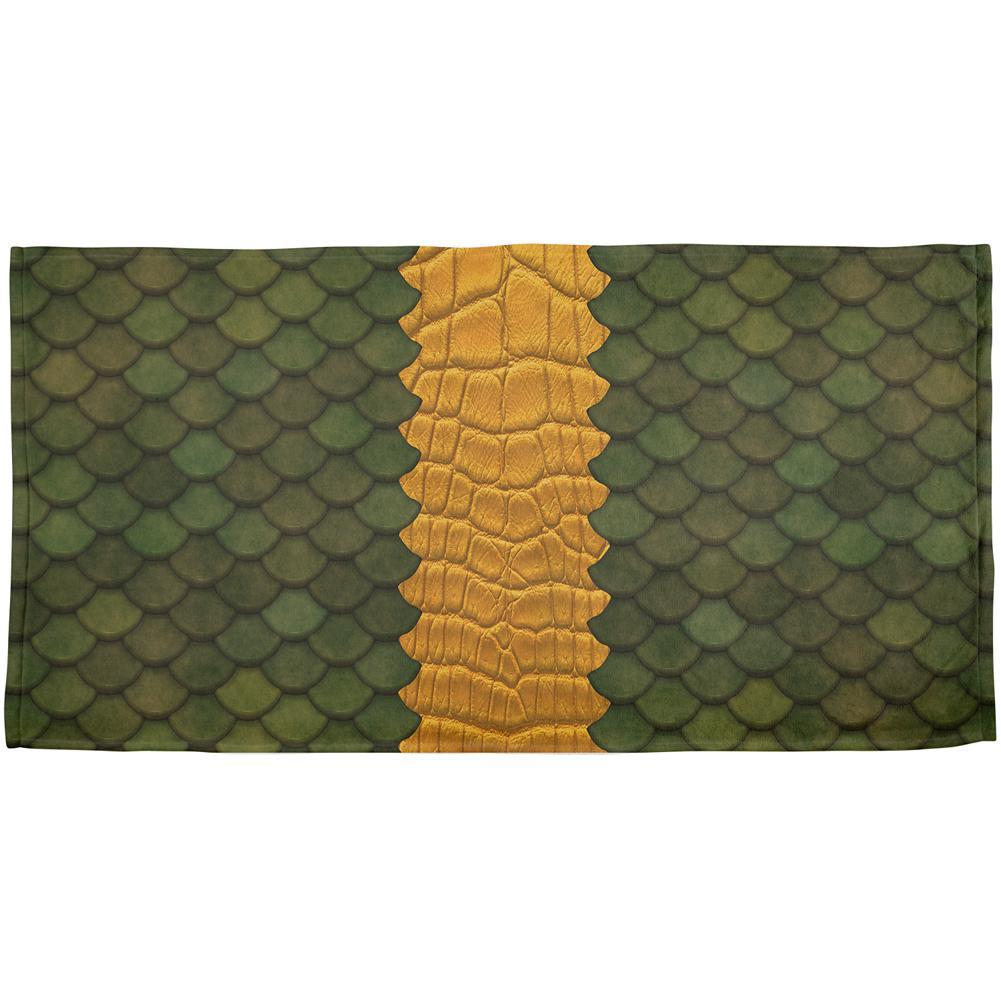Halloween Green Dragon All Over Beach Towel