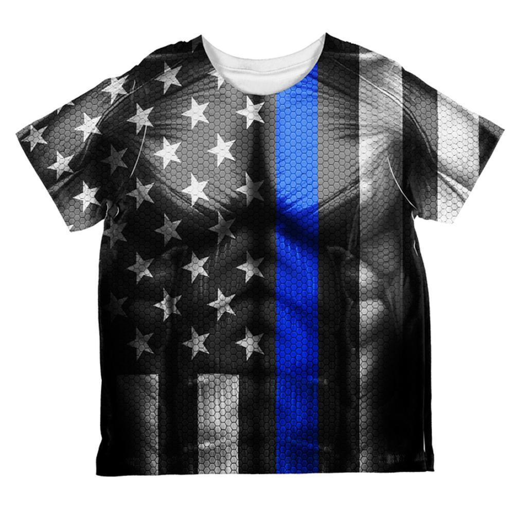 Halloween Thin Blue Line Superhero Costume All Over Toddler T Shirt