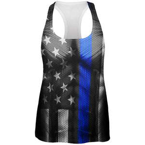 Halloween Thin Blue Line Superhero Costume All Over Womens Work Out Tank Top