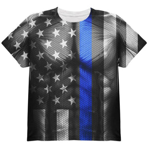 Halloween Thin Blue Line Superhero Costume All Over Youth T Shirt