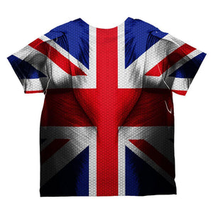 Halloween Union Jack British Flag Superhero Costume All Over Toddler T Shirt