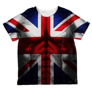 Halloween Union Jack British Flag Superhero Costume All Over Toddler T Shirt