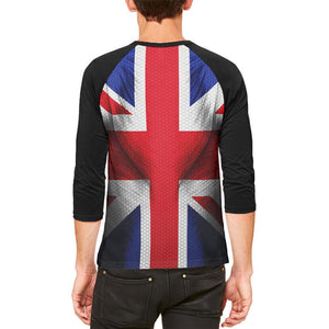 Halloween Union Jack British Flag Superhero Costume Mens Raglan T Shirt