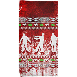 Ugly Christmas Sweater Bloody Zombie Attack Survivor All Over Beach Towel