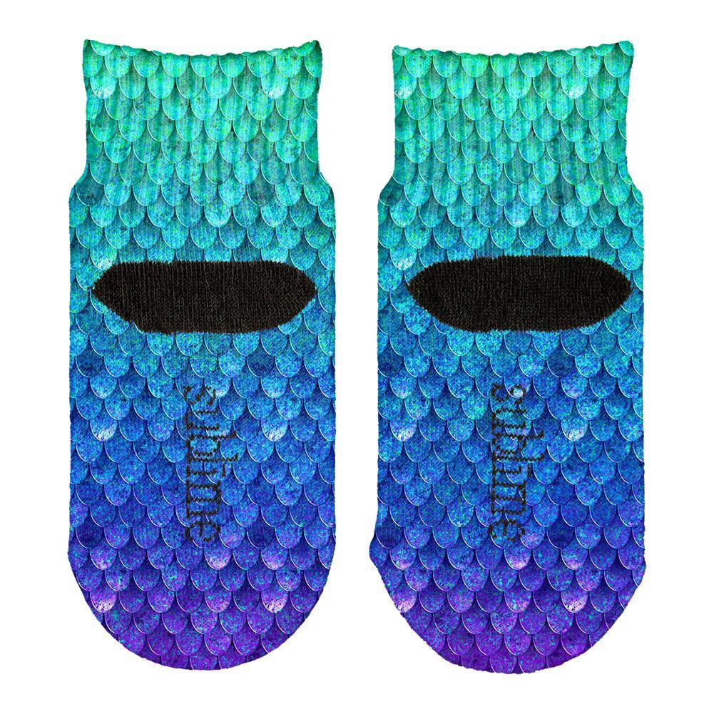 Halloween Mermaid Scales Costume All Over Toddler Ankle Socks