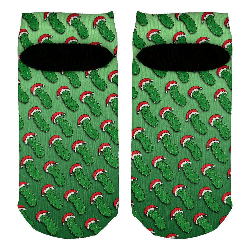Christmas German Pickle Pattern All Over Adult Ankle Socks
