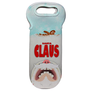 Christmas Santa Jaws Claus Horror Wine Tote Bag