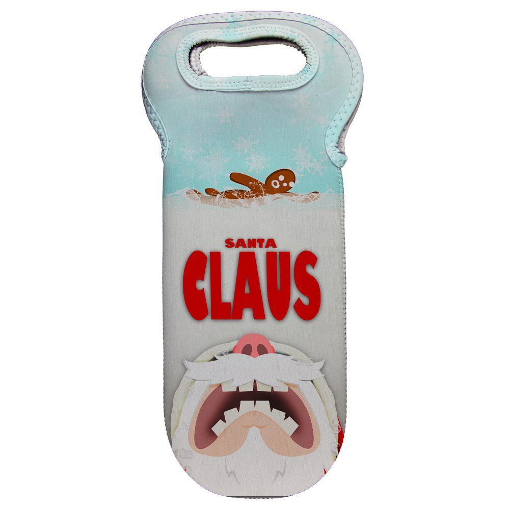 Christmas Santa Jaws Claus Horror Wine Tote Bag