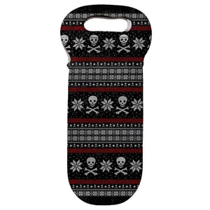 Ugly Christmas Sweater Pirate Skull and Crossbones Wine Tote Bag
