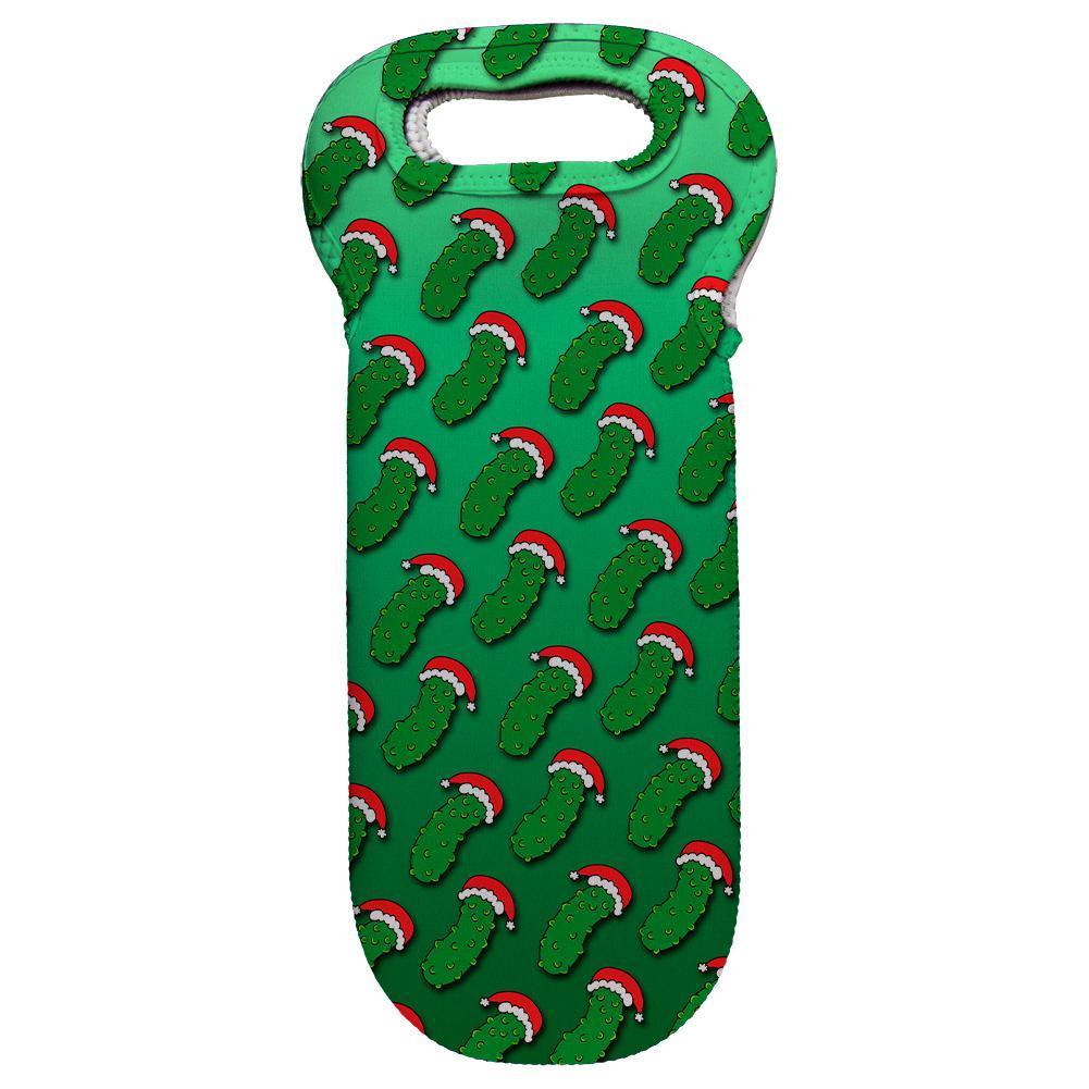 Christmas German Pickle Pattern Wine Tote Bag