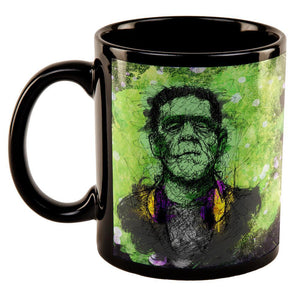 Halloween Frankenstein Raver Horror Movie Monster All Over Black Out Coffee Mug