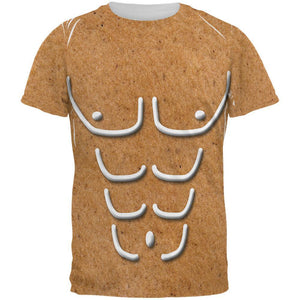 Naked Gingerbread Man Costume Pecs and Abs All Over Mens T Shirt