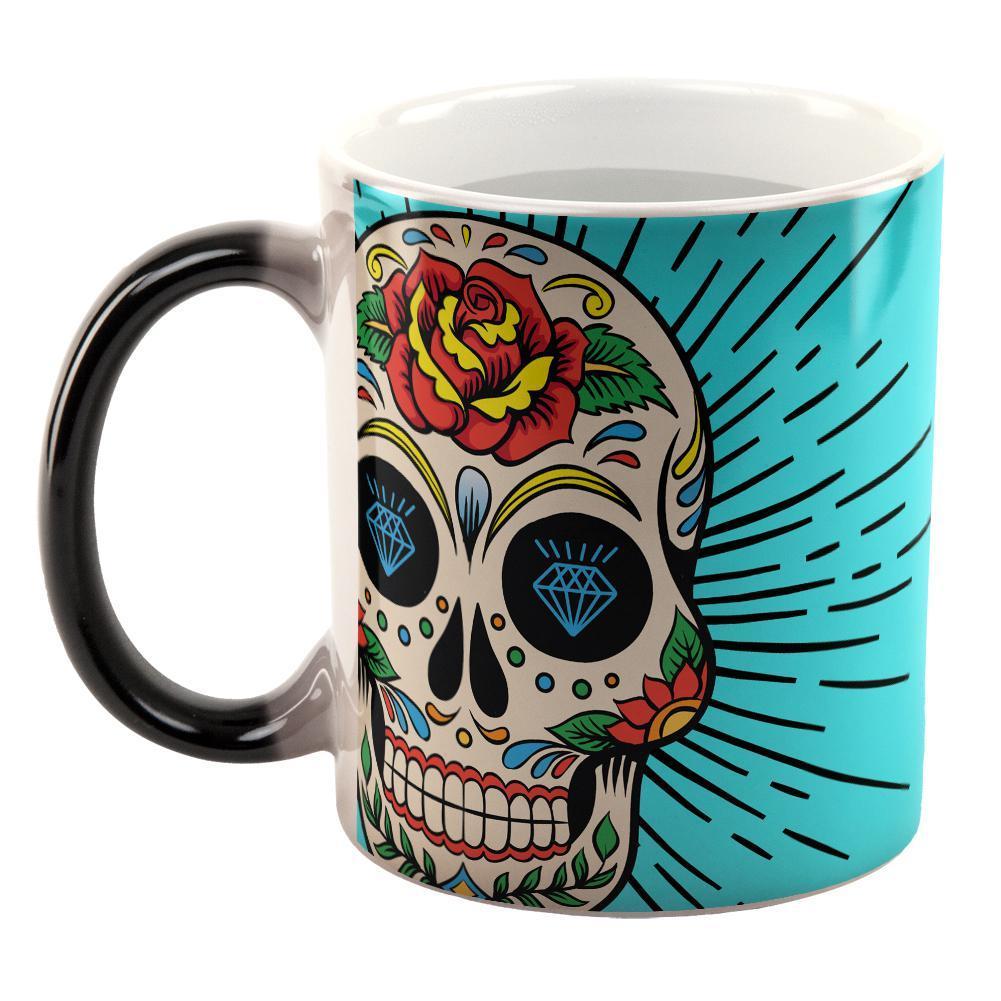Halloween Sugar Skull All Over Heat Changing Coffee Mug