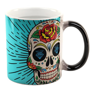 Halloween Sugar Skull All Over Heat Changing Coffee Mug
