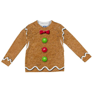 Gingerbread Man Costume All Over Toddler Long Sleeve T Shirt