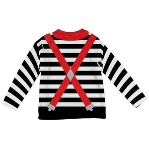 Halloween French Mime Costume All Over Toddler Long Sleeve T Shirt