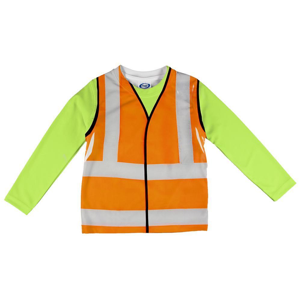 Halloween Road Worker Reflective Vest Costume All Over Toddler Long Sleeve T Shirt
