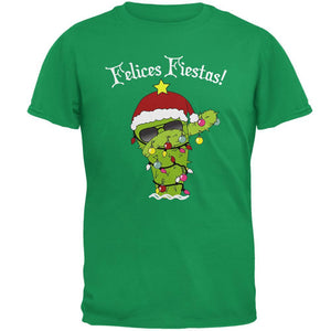 Christmas Dabbing Cactus Felices Fiestas Happy Holidays Mens T Shirt