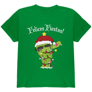 Christmas Dabbing Cactus Felices Fiestas Happy Holidays Youth T Shirt