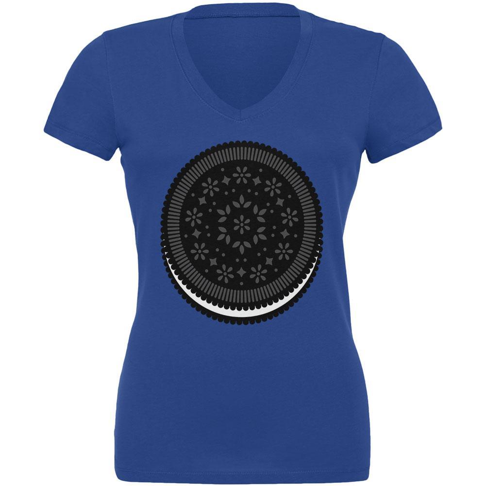 Halloween Sandwich Cookie Costume Milk Dunking Juniors V-Neck T Shirt