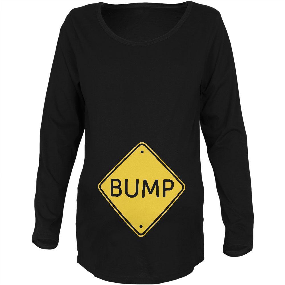 Halloween Costume BUMP Caution Sign Pregnancy Maternity Soft Long Sleeve T Shirt