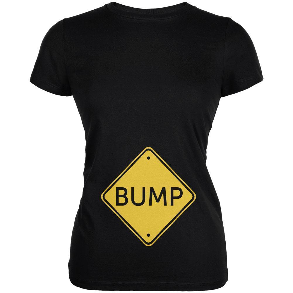 Halloween Costume BUMP Caution Sign Pregnancy Juniors Soft T Shirt