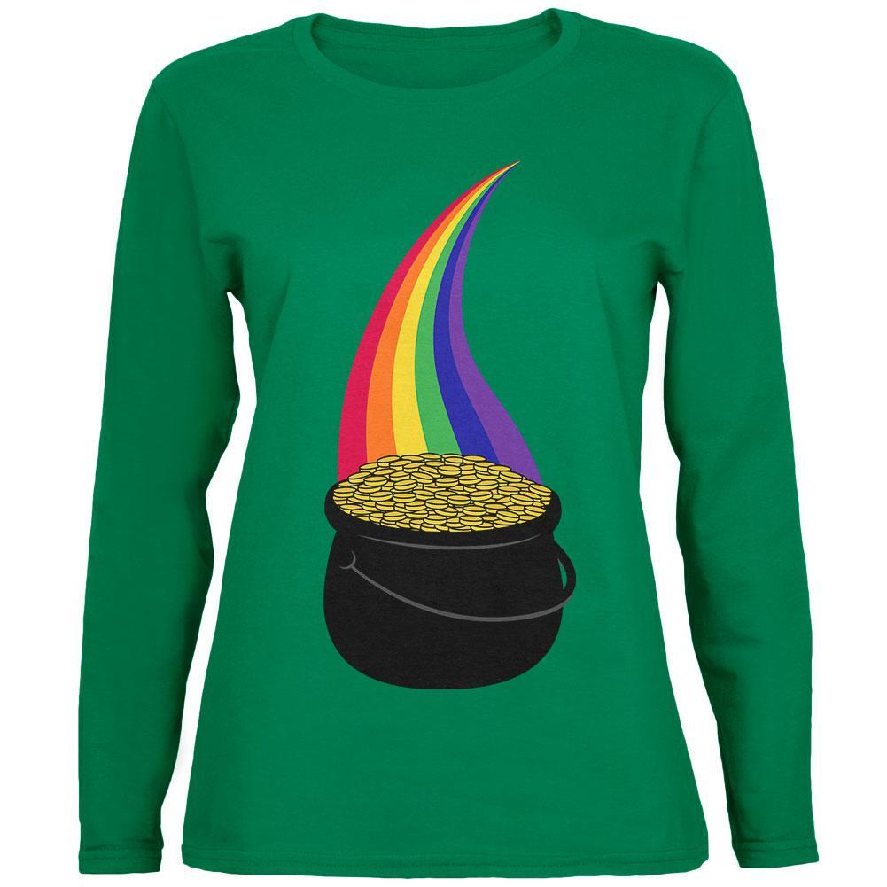 Halloween Pot of Gold Rainbow Costume Womens Long Sleeve T Shirt