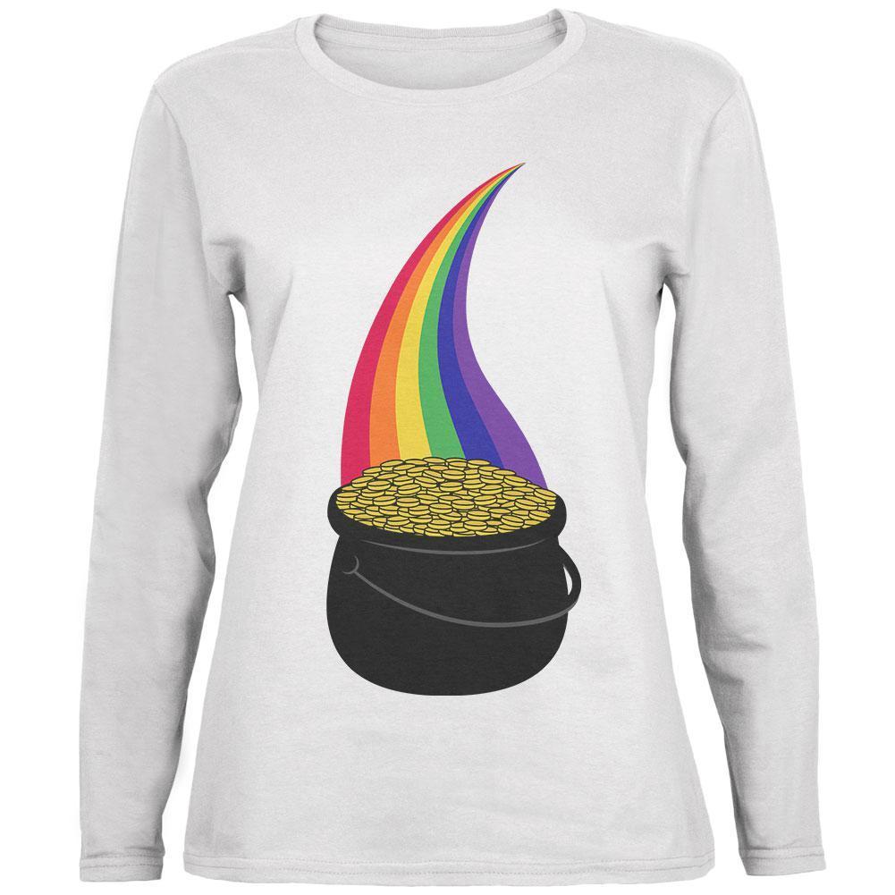 Halloween Pot of Gold Rainbow Costume Ladies' Relaxed Jersey Long-Sleeve Tee