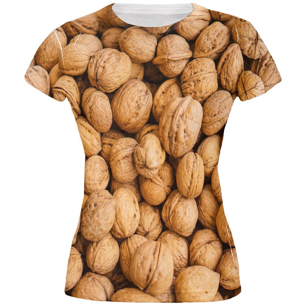 Halloween I'm Nuts Costume Walnuts All Over Juniors T Shirt