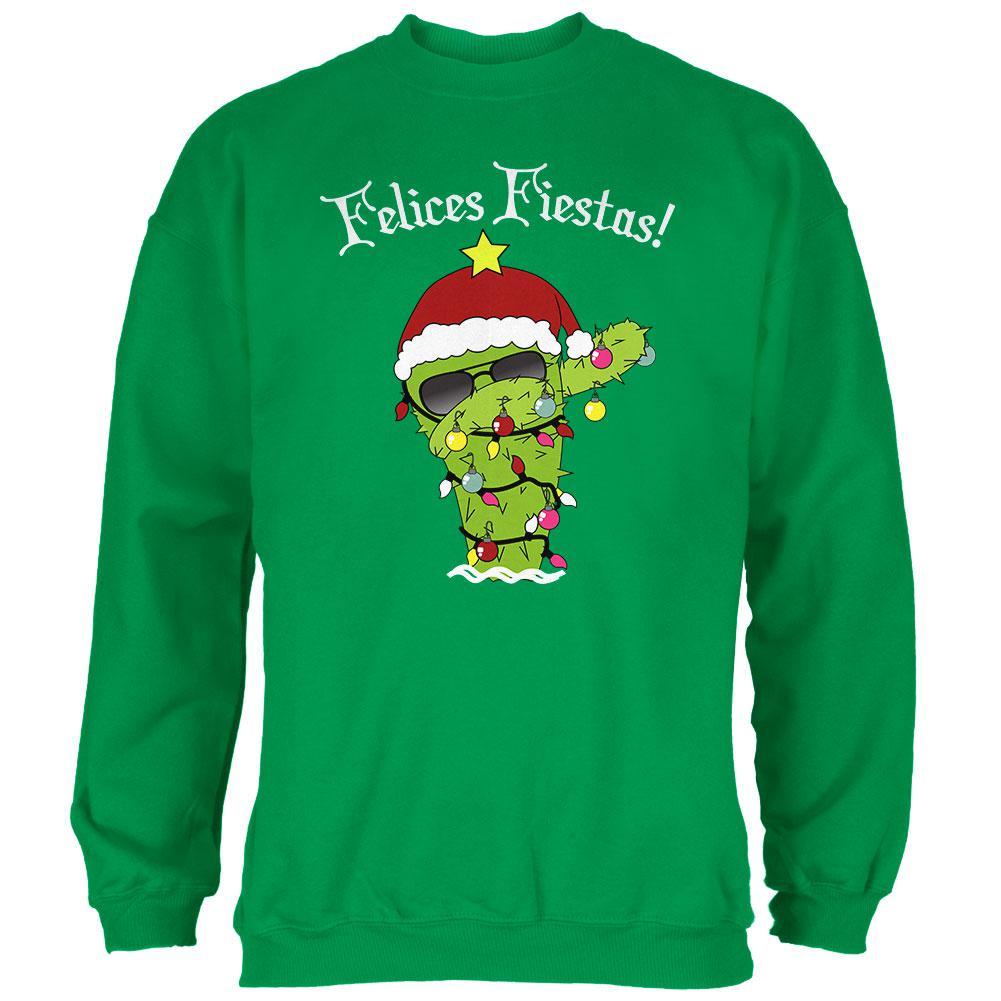 Christmas Dabbing Cactus Felices Fiestas Happy Holidays Mens Sweatshirt