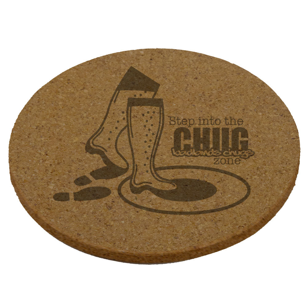  Step into the Chug Zone Boot Set of 4 Cork Coasters