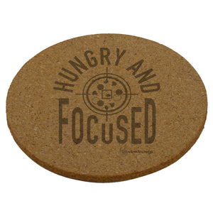  Hungry and Focused Set of 4 Cork Coasters