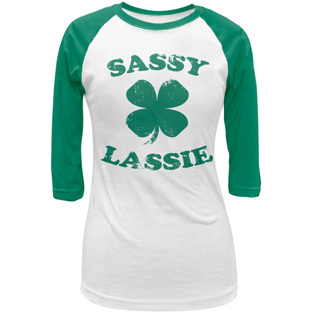 Sassy Irish Lassie Juniors 3/4 Raglan T-Shirt