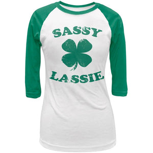 Sassy Irish Lassie Juniors 3/4 Raglan T-Shirt