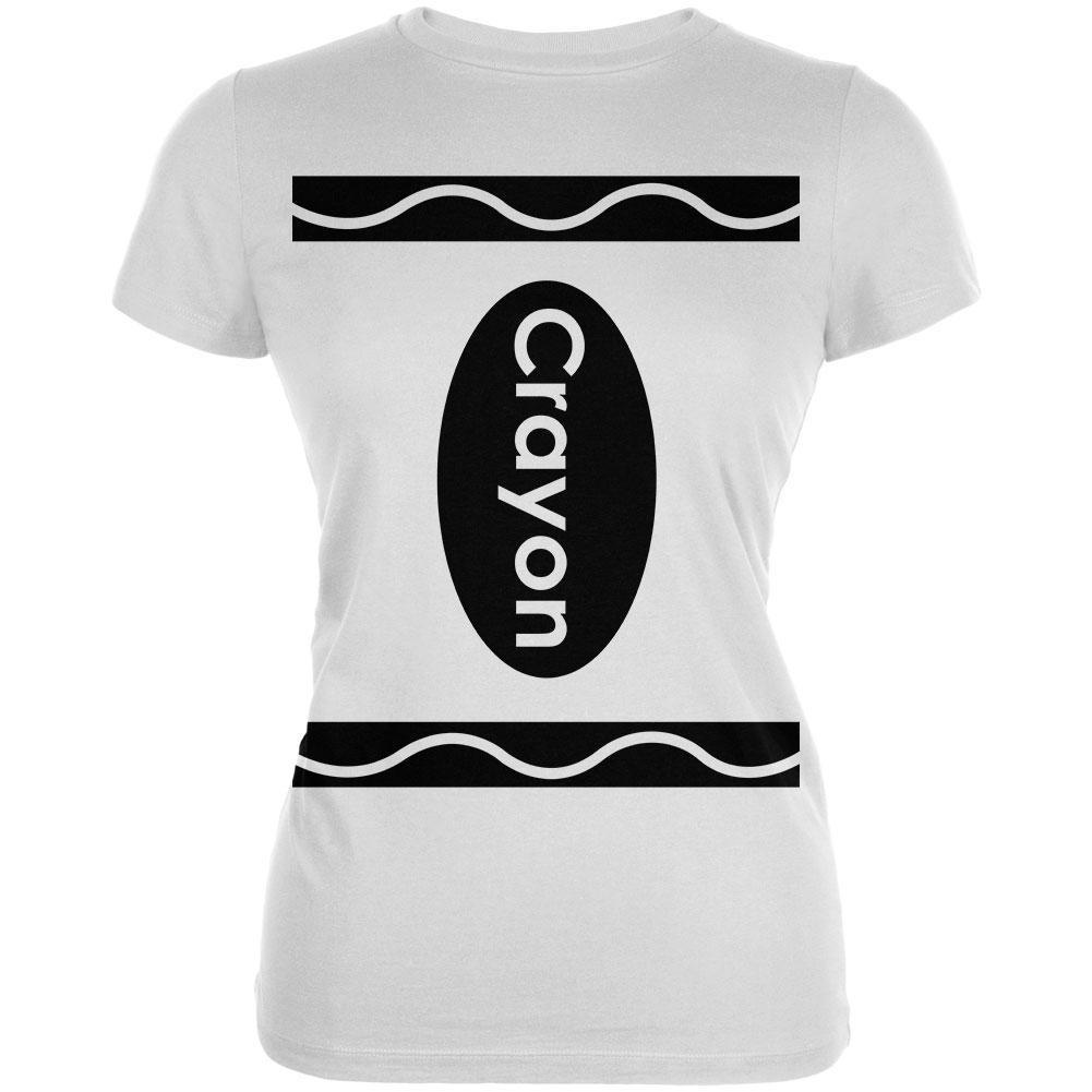 Halloween Crayon Costume White Juniors Soft T-Shirt