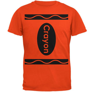 Halloween Crayon Costume Orange Adult T-Shirt