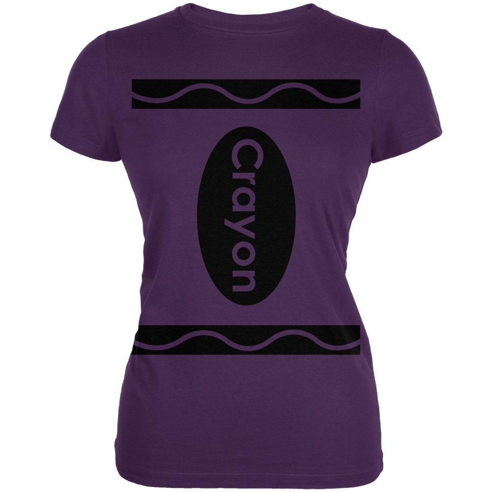 Halloween Crayon Costume Purple Juniors Soft T-Shirt