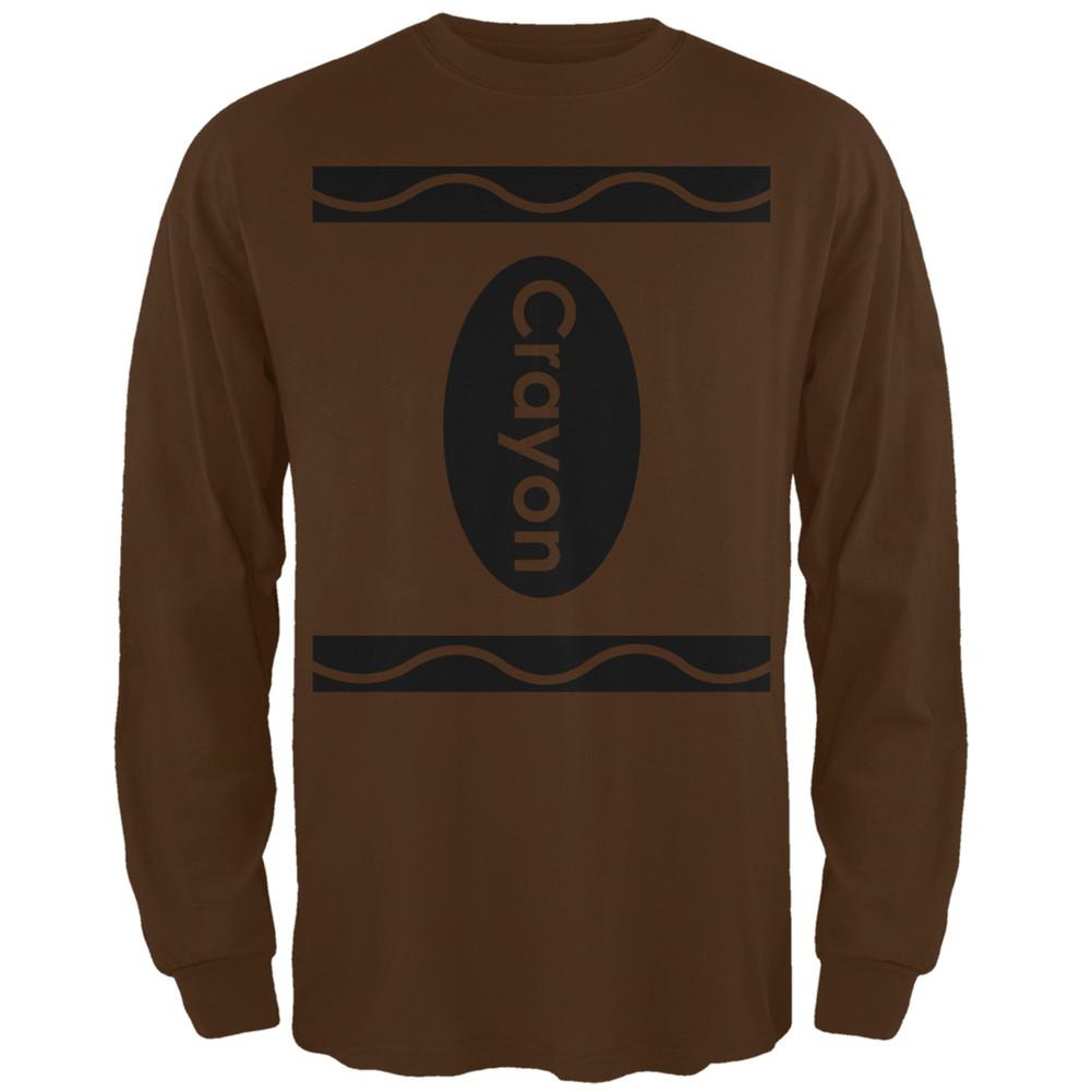 Halloween Crayon Costume Brown Adult Long Sleeve T-Shirt