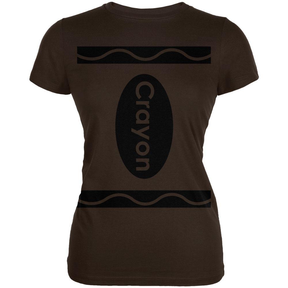 Halloween Crayon Costume Brown Juniors Soft T-Shirt
