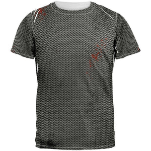 Halloween Battle Damage Chainmail Costume All Over Adult T-Shirt