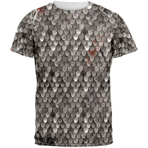 Halloween Battle Damage Steel Scale Armor Costume All Over Adult T-Shirt