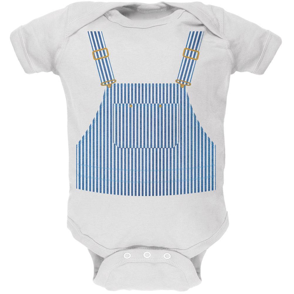 Halloween Train Engineer Costume White Soft Baby One Piece