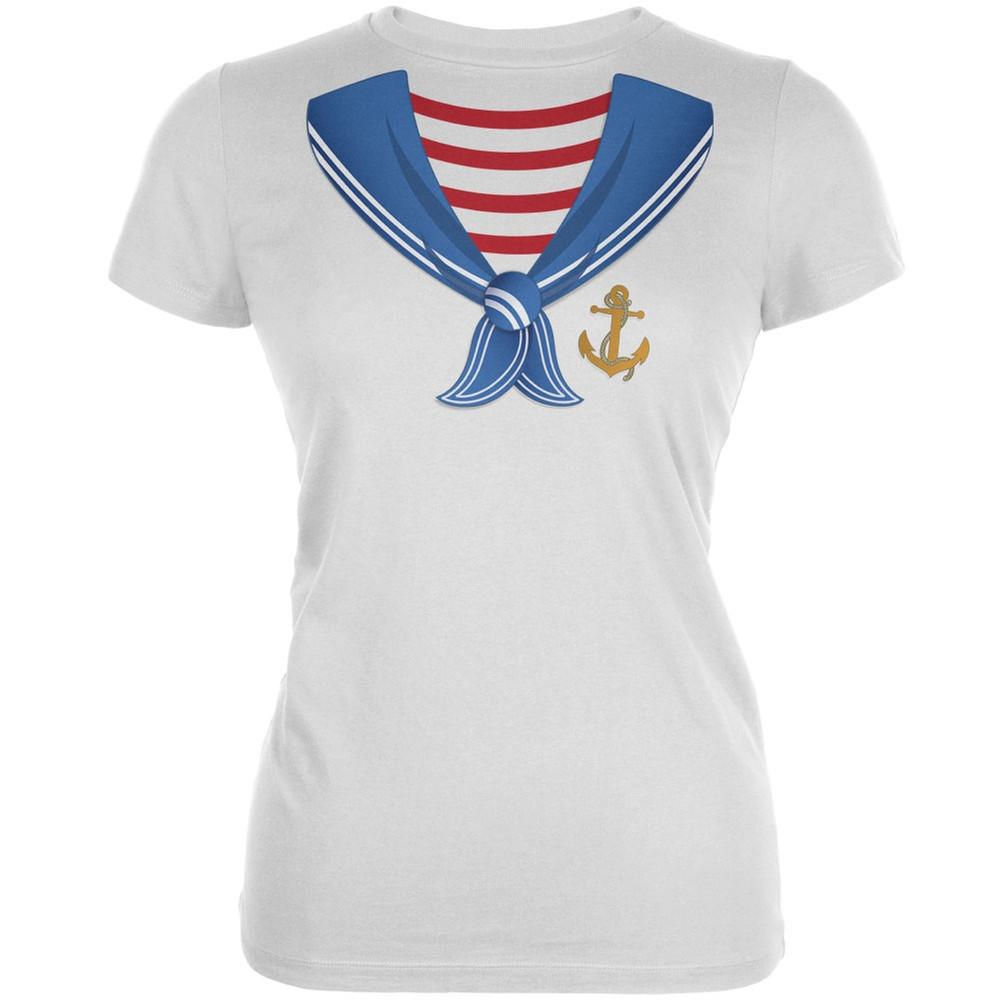 Halloween Sailor Costume White Juniors Soft T-Shirt