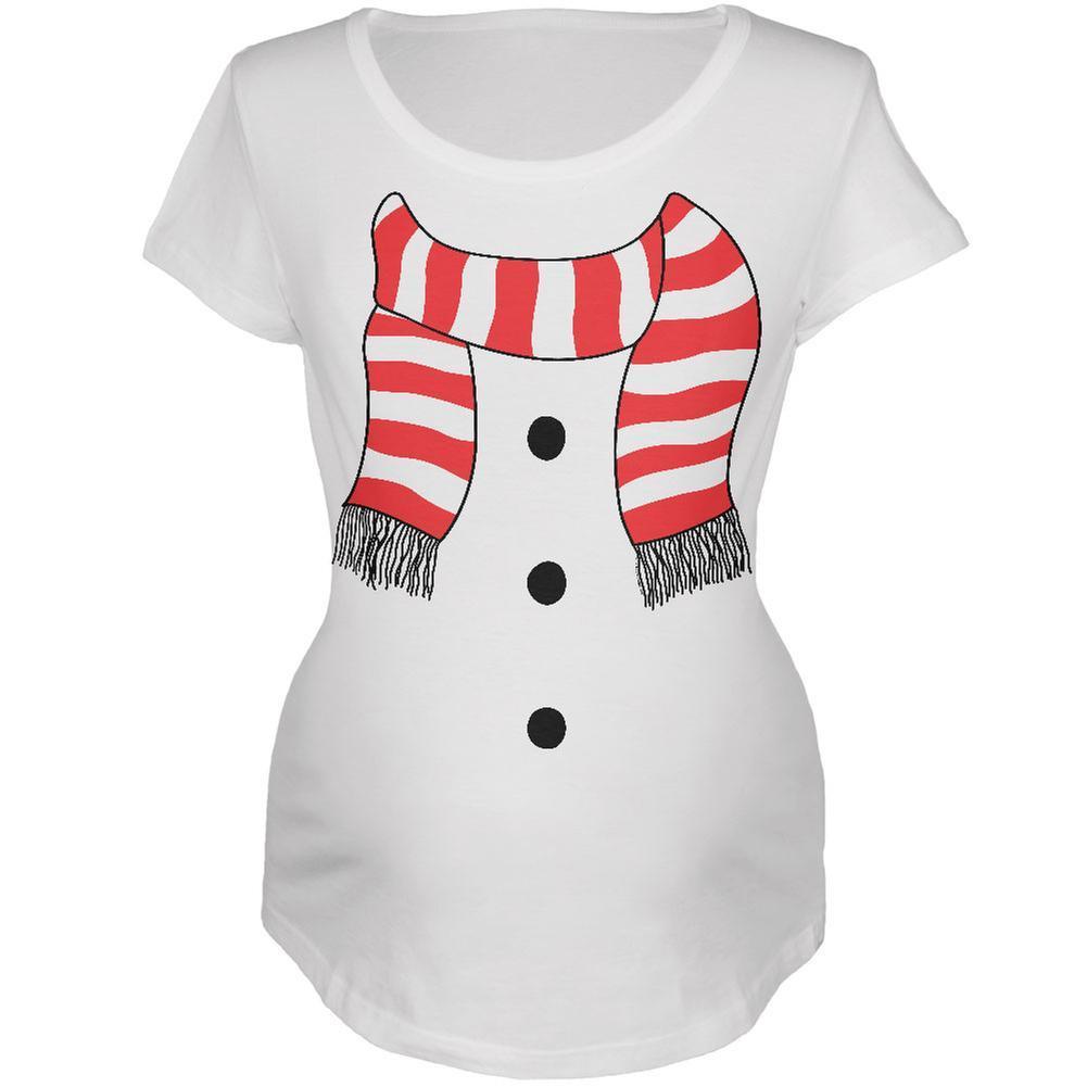 Halloween Snowman Suit Costume White Maternity Soft T-Shirt