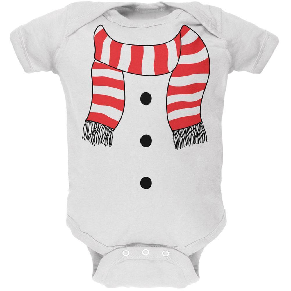 Halloween Snowman Suit Costume White Soft Baby One Piece