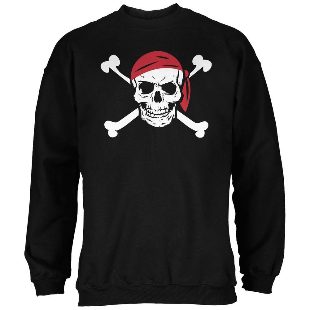 Halloween Jolly Roger Pirate Costume Black Adult Sweatshirt