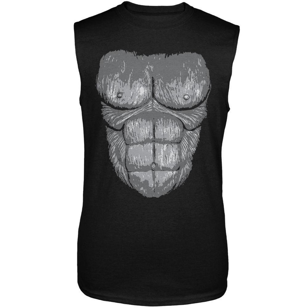 Halloween Gorilla Suit Costume Black Adult Sleeveless Shirt